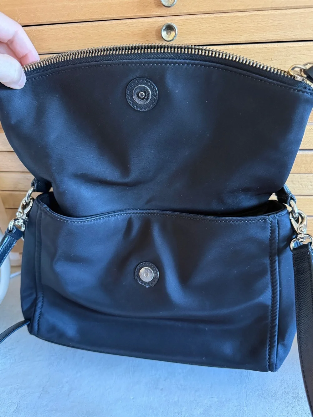Kate Spade New York Black Nylon Crossbody Shoulder Bag Convertible Purse